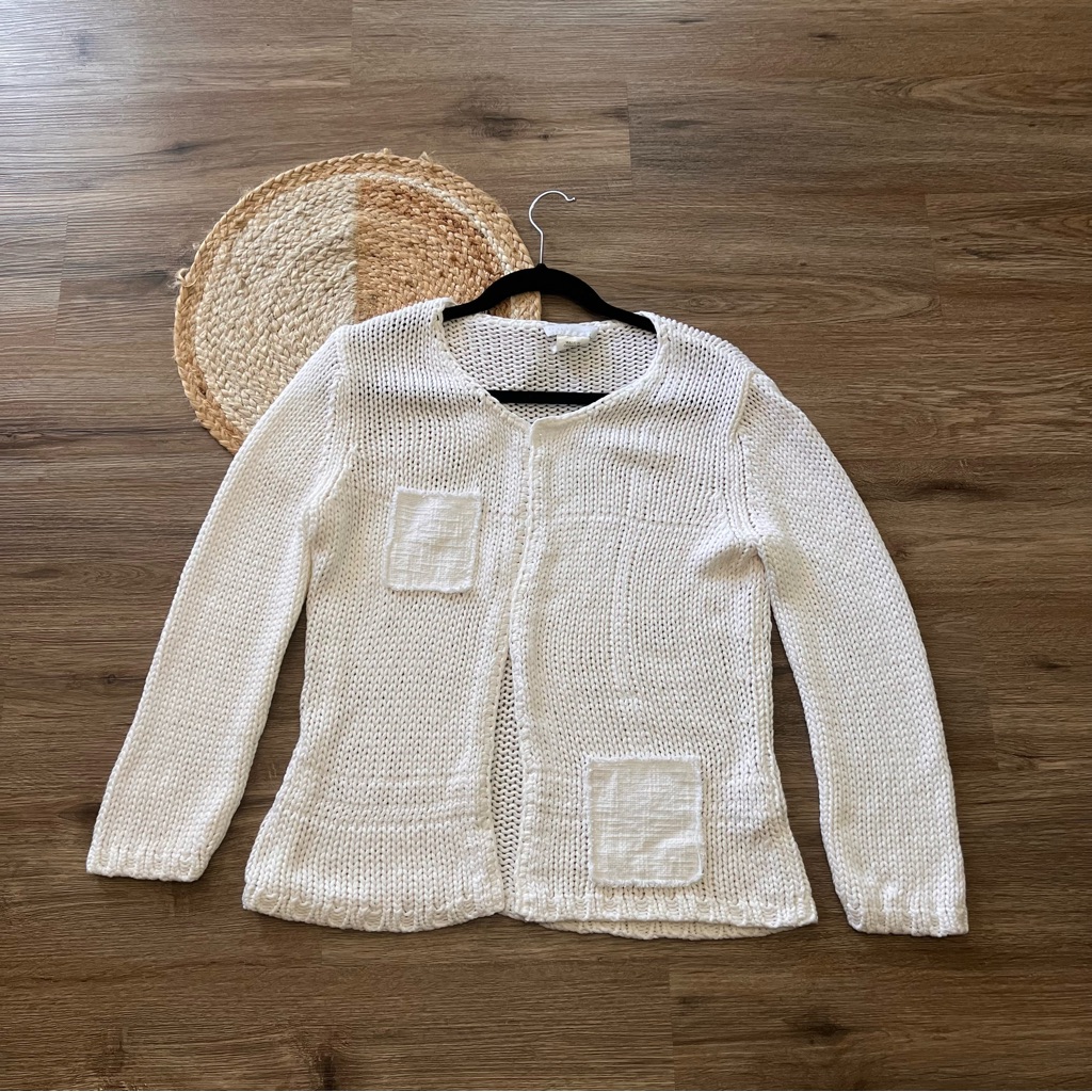 Oui Moments Crochet Open Front Cardigan Made In Germany